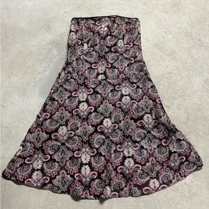 Tocca Embroidered Pink Paisley Strapless Silk Mini Dress Size 4